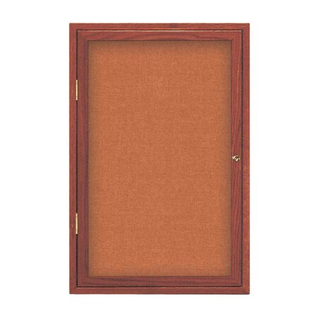 United Visual Products Single Door Enclosed Radius EZ Tack Board, 36"x36", White/Grey UV7002EZ-GREY-WHITE